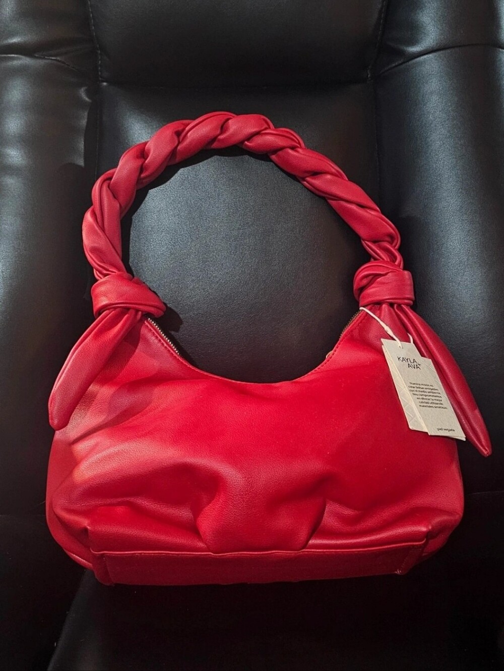 NWT - Red Braided-Handle Shoulder Bag